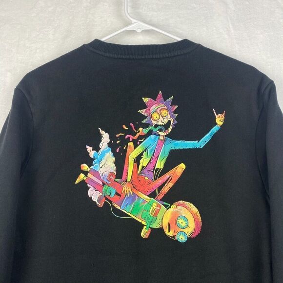 Rick And Morty Rick Graphic Sweater Adult Small Black Pullover Sweatshirt - Picture 4 of 8